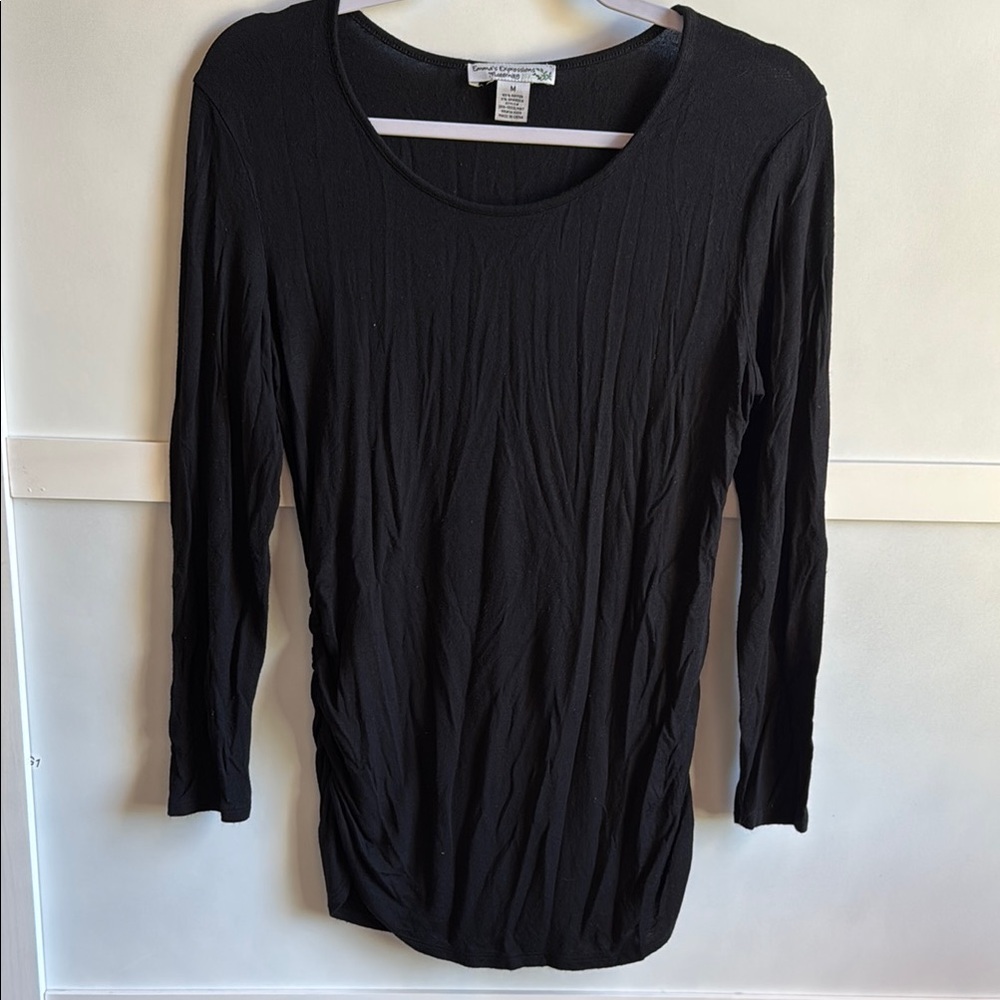 Women's Black Long Sleeve Top